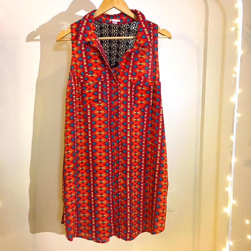 Xhilaration Sleeveless Tribal Print Top